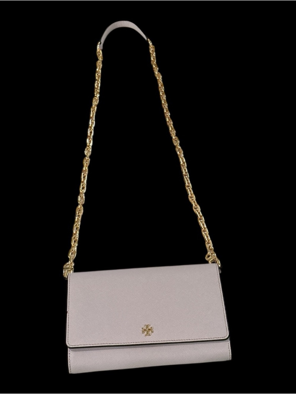 Tory Burch Emerson Chain Wallet Clutch Crossbody Bag Pale Lavender EUC